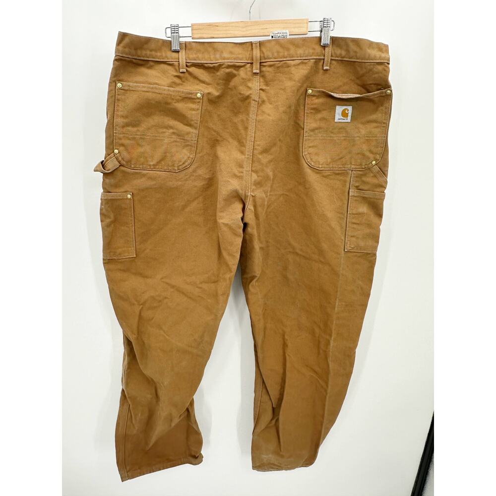 Carhartt Brown Utility Double Knee Loose Fit Firm Duck Pants Men's Size 46x32 - Picture 2 of 10